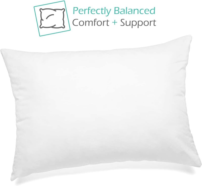 Nestlé 2 Pack Toddler Pillow for Sleeping 13 x 18, Small Kids Pillow for Travel, Car, School, Nap, & Toddler Bed, Machine Washable Soft Cotton Child 2 Year Old and Up - White - Image 3